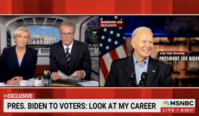 watch:-biden-snaps-at-mika-brzezinski-during-surprise-interview-on-‘morning-joe’