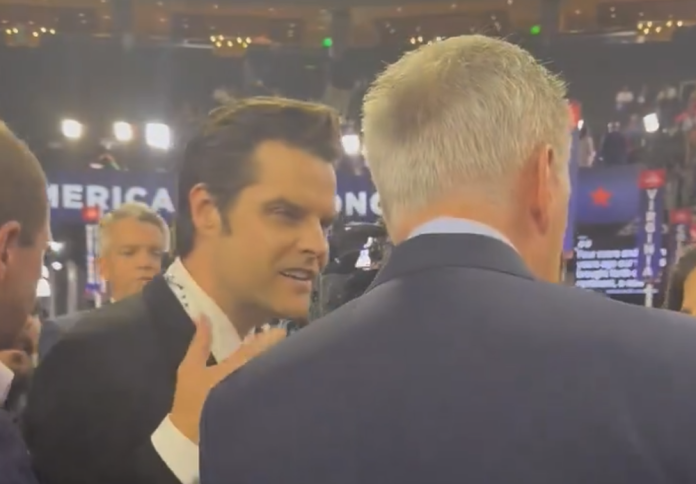 matt-gaetz-nearly-fights-ex-speaker-kevin-mccarthy-at-rnc matt-gaetz-nearly-fights-ex-speaker-kevin-mccarthy-at-rnc