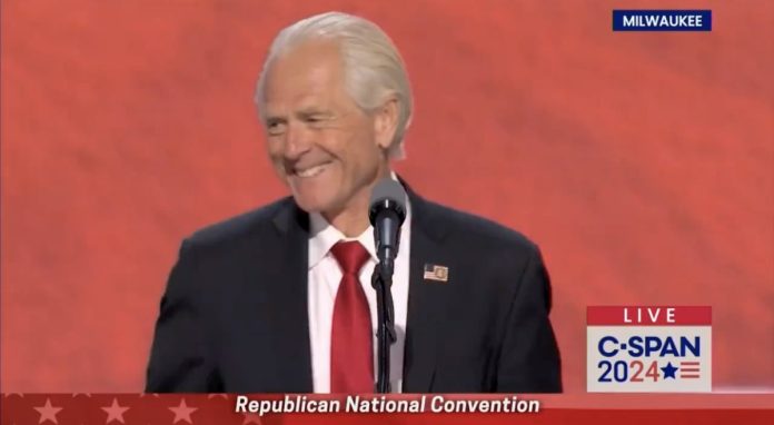 watch:-peter-navarro-gets-lengthy-standing-ovation-at-rnc,-crowd-chants-‘fight,-fight,-fight!’