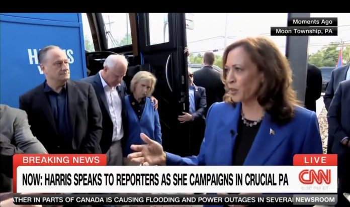 watch:-kamala-harris-finally-takes-questions-from-media,-delivers-rambling-word-salad