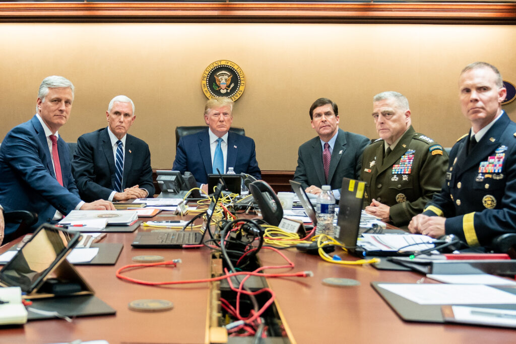President Trump watches the operation that killed ISIS leader Abu-Bakr Al Baghdadi from the White House Situation Room in 2019