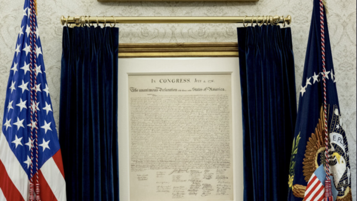 president-trump-delivers-the-declaration-of-independence-now-hangs-in-the-oval-office-the-most-patriotic-oval-office-in-the-history-of-the-united-states-the-gateway-pundit-2025-03-23t220