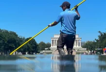 Olympic Canoeist Arrested After Touching Peeling $14.8M Reflecting Pool Liner