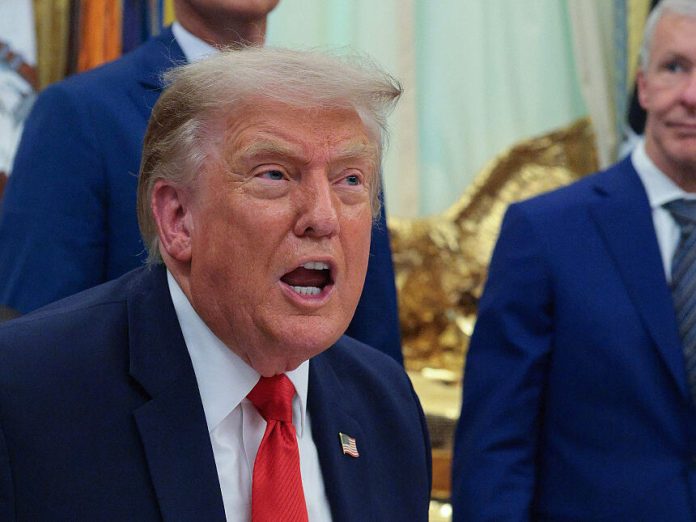 President Trump Makes Announcement With Secretary Of Transportation Sean Duffy In The Oval Office