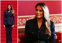 Melania Trump Wears Ralph Lauren Military Jacket for Xi State Visit Tea